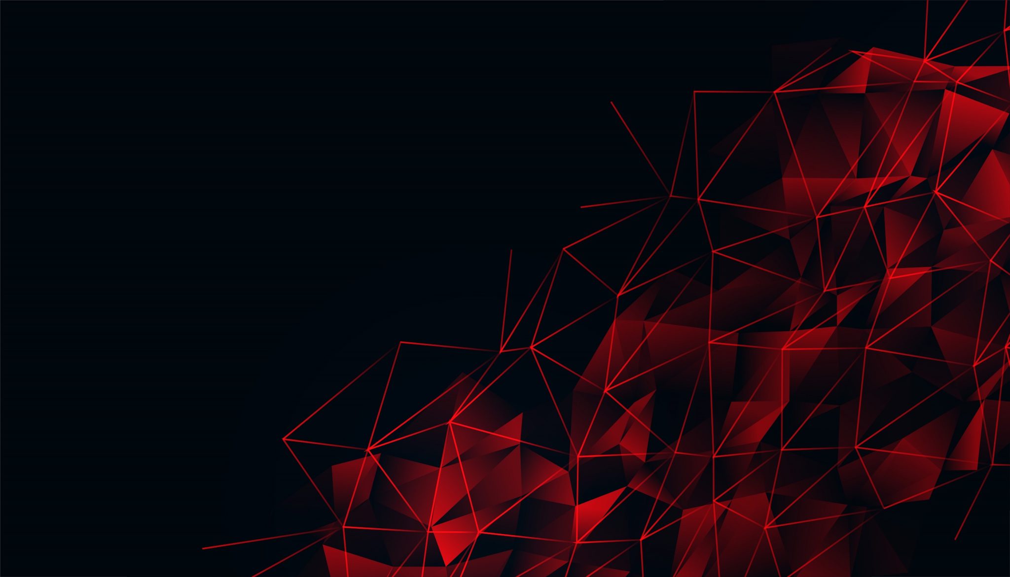 black background with red glowing low poly mesh
